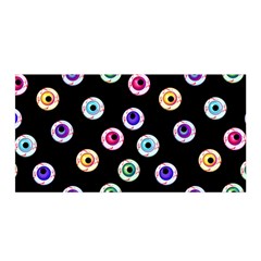 Eye Halloween Pattern Satin Wrap 35  X 70  by designsbymallika