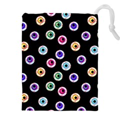 Eye Halloween Pattern Drawstring Pouch (4xl) by designsbymallika