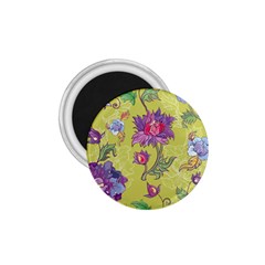 Blue Purple Floral Pattern 1 75  Magnets by designsbymallika