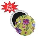 Blue Purple Floral Pattern 1.75  Magnets (100 pack)  Front