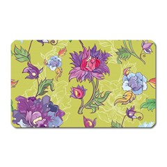 Blue Purple Floral Pattern Magnet (rectangular) by designsbymallika