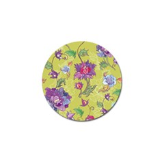 Blue Purple Floral Pattern Golf Ball Marker by designsbymallika