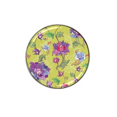 Blue Purple Floral Pattern Hat Clip Ball Marker (10 Pack) by designsbymallika