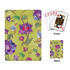 Blue Purple Floral Pattern Playing Cards Single Design (rectangle) by designsbymallika