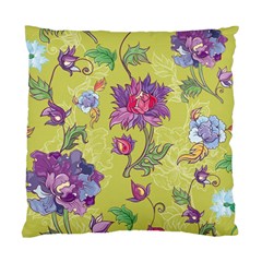 Blue Purple Floral Pattern Standard Cushion Case (two Sides) by designsbymallika