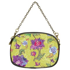 Blue Purple Floral Pattern Chain Purse (two Sides) by designsbymallika