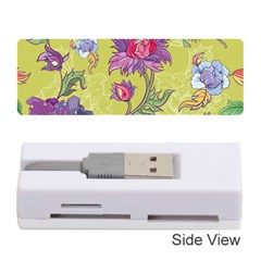 Blue Purple Floral Pattern Memory Card Reader (stick) by designsbymallika