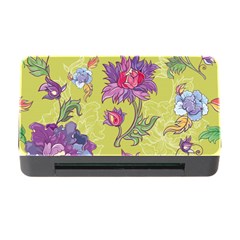 Blue Purple Floral Pattern Memory Card Reader With Cf by designsbymallika