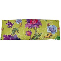 Blue Purple Floral Pattern Body Pillow Case (dakimakura) by designsbymallika