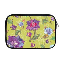 Blue Purple Floral Pattern Apple Macbook Pro 17  Zipper Case by designsbymallika