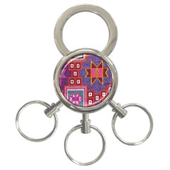 Abstrac-carpet 3-ring Key Chain by nate14shop