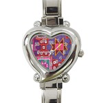 Abstrac-carpet Heart Italian Charm Watch Front