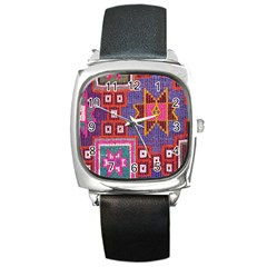 Abstrac-carpet Square Metal Watch by nate14shop