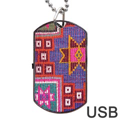 Abstrac-carpet Dog Tag Usb Flash (one Side) by nate14shop