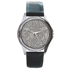 Animal-seamless-vector-pattern-of-dog-kannaa Round Metal Watch by nate14shop