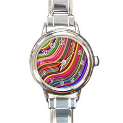 Abstract-calorfull Round Italian Charm Watch by nate14shop