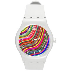 Abstract-calorfull Round Plastic Sport Watch (m) by nate14shop