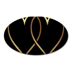 A-heart-black-gold Oval Magnet by nate14shop