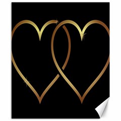 A-heart-black-gold Canvas 8  X 10  by nate14shop