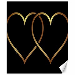 A-heart-black-gold Canvas 20  X 24  by nate14shop