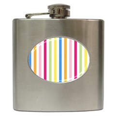 Stripes-lines-calorfull Hip Flask (6 Oz) by nate14shop