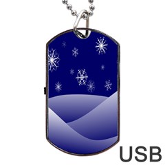 Snowflakes Dog Tag Usb Flash (two Sides)