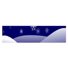 Snowflakes Oblong Satin Scarf (16  X 60 ) by nate14shop