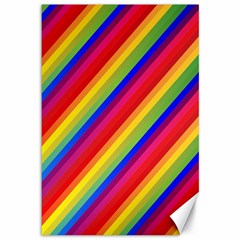 Rainbow-lines Canvas 12  X 18  by nate14shop