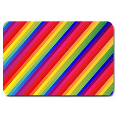 Rainbow-lines Large Doormat  by nate14shop