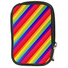 Rainbow-lines Compact Camera Leather Case by nate14shop