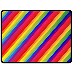 Rainbow-lines Fleece Blanket (large)  by nate14shop