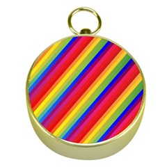 Rainbow-lines Gold Compasses by nate14shop