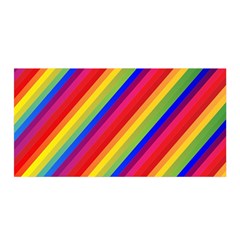 Rainbow-lines Satin Wrap 35  X 70  by nate14shop