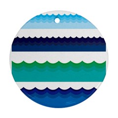 Water-border Round Ornament (two Sides) by nate14shop