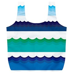 Water-border Full Print Recycle Bag (xl) by nate14shop