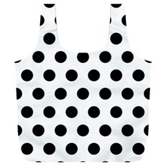 Polkadots White Full Print Recycle Bag (xxl) by nate14shop