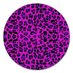 Pattern-tiger-purple Magnet 5  (round) by nate14shop