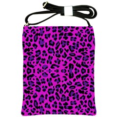 Pattern-tiger-purple Shoulder Sling Bag by nate14shop