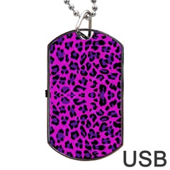 Pattern-tiger-purple Dog Tag Usb Flash (one Side) by nate14shop