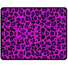 Pattern-tiger-purple Double Sided Fleece Blanket (medium) 