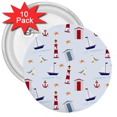 Nautical-ilustrasi 3  Buttons (10 pack) 