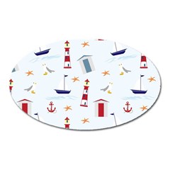 Nautical-ilustrasi Oval Magnet