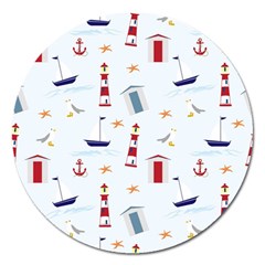 Nautical-ilustrasi Magnet 5  (Round)