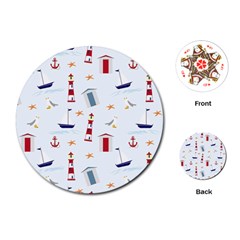 Nautical-ilustrasi Playing Cards Single Design (round) by nate14shop