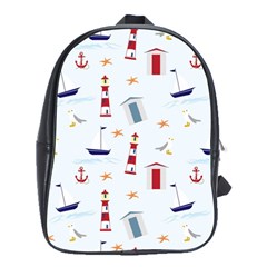 Nautical-ilustrasi School Bag (Large)