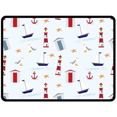 Nautical-ilustrasi Fleece Blanket (Large) 