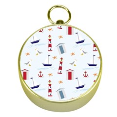 Nautical-ilustrasi Gold Compasses by nate14shop