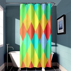 Low-poly Shower Curtain 36  X 72  (stall)  by nate14shop