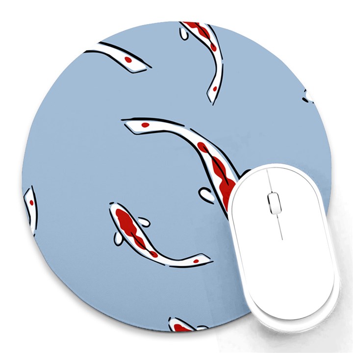 Koi-pattern Round Mousepads