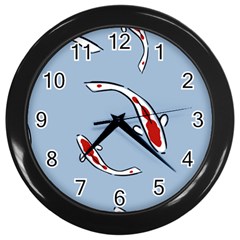 Koi-pattern Wall Clock (black) by nate14shop